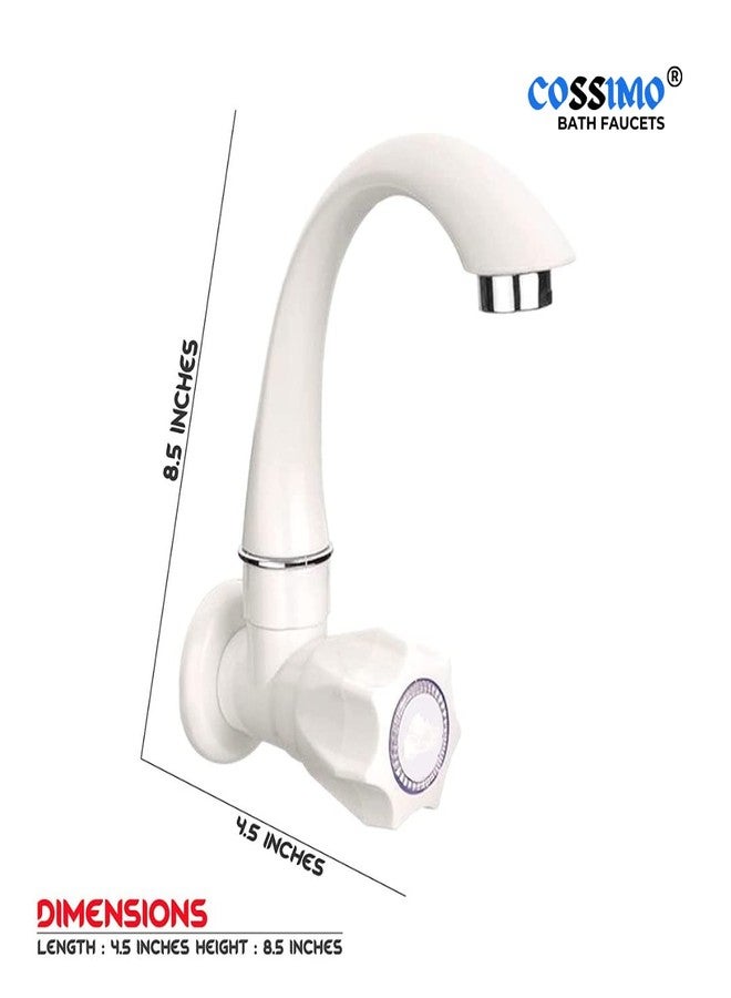 Cossimo PVC Sink Cock Tap with Foam Flow for Kitchen Sink - Pack of 1, White, Chrome - Image 2